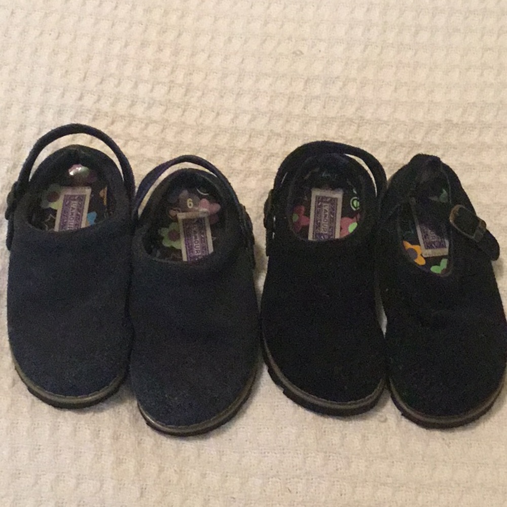L’Amour brand 2 pair (black & navy) slip on mules